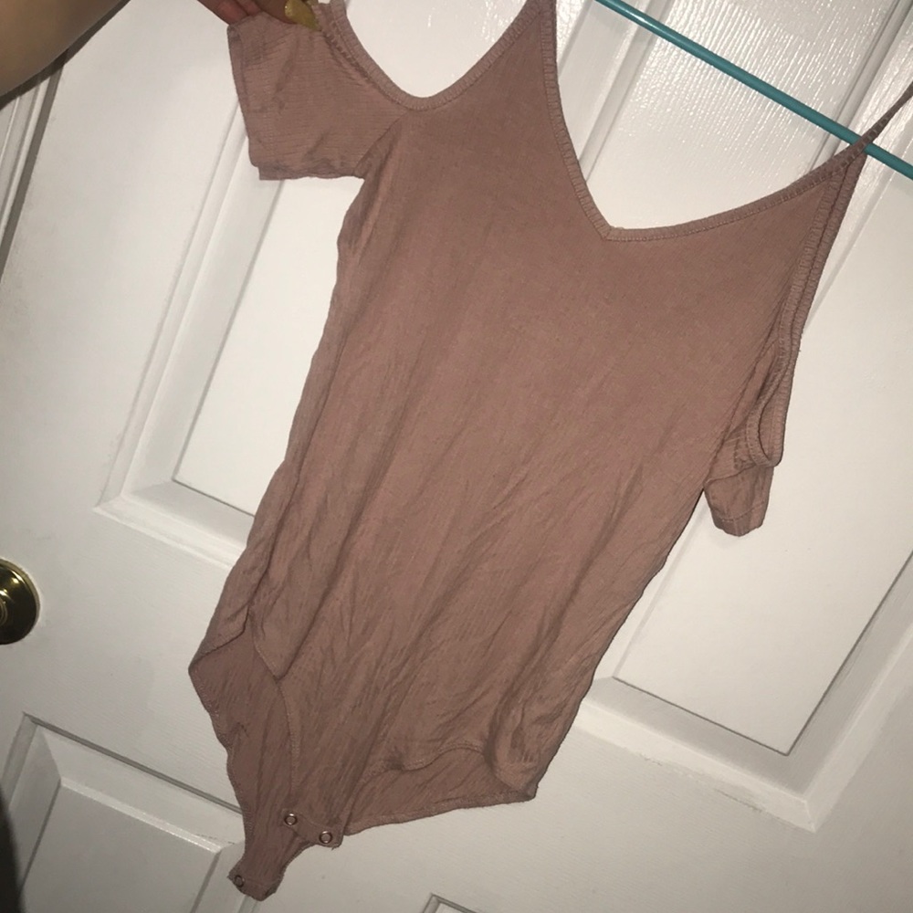 Pink ribbed bodysuit